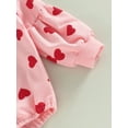 thumbnail image 6 of Wassery Infant Baby Girls Romper Letter/Heart Print Round Neck Long Sleeve Jumpsuits Spring Casual Bodysuits with Headband 0-24M, 6 of 8