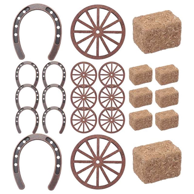 24 Piezas de Suministros para Fiestas Occidentales, Centros Mesa Vintage la Suerte, Recuerdos Fiesta Boda, Decoraciones Vaquero