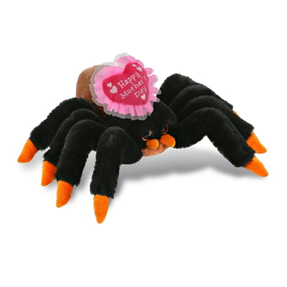 DolliBu Happy Mother's Day Super Soft Plush Wild Tarantula Spider - Stuffed Animal Present With Pink Heart Message for Best Mommy, Grandma, Wife, Daughter, Cute Insect Life Plush Toy Gift - 7 Inch