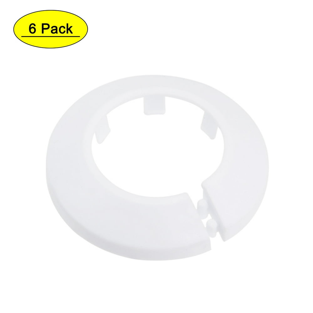 Uxcell 3435mm PP Plastic White Water Pipe Cover Decoration 6 Pack