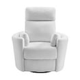 thumbnail image 6 of Soho Baby Nottingham Upholstered Glider Recliner Rocking Chair 360° Swivel for Nursery and Living Room – Plush White​, 6 of 11
