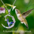 thumbnail image 5 of MYSTICPOEM Sterling Silver Hummingbird Necklace Embellished with Crystals from Austria,hypoallergenic Pendant gifts, Anniversary Birthday Jewelry Gifts Present for Women (A Hummingbird Necklace), 5 of 5