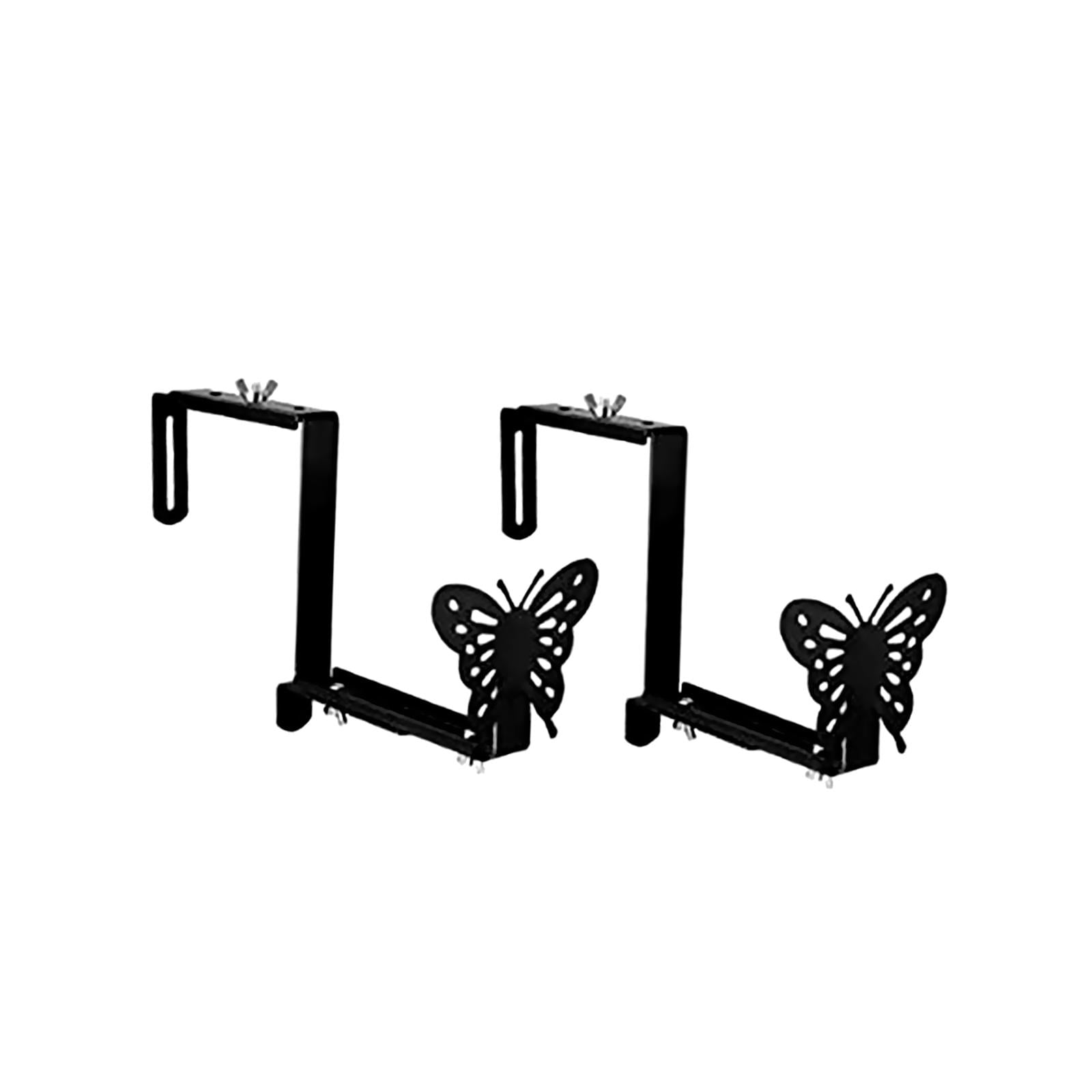 2Pcs Flower Box Holder Planter Box Bracket Hanging Plant Bracket Deck Adjustable Fence Stand Porch Garden Plant Bracket Window Box Brackets