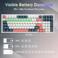 thumbnail image 4 of Redragon K723 Creamy Mechanical Gaming Keyboard Wireless, Hot Swappable Pre-lubed Linear Switches Gasket Design, Tri-Mode BT5.0/2.4GHz/USB-C, RGB Backlit for PC/Mac/PS/Xbox, White Blue, 4 of 9