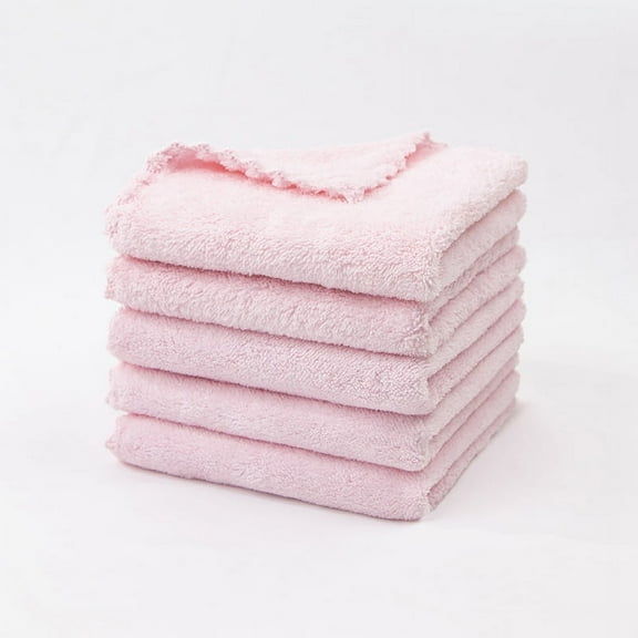 Namzi-b 10pcs Light Pink Kitchen Dishcloths No Odor Reusable Dish Towels,11.81*11.81inch Super Absorbent Coral Fleece Cleaning Cloths, Washable Fast Drying