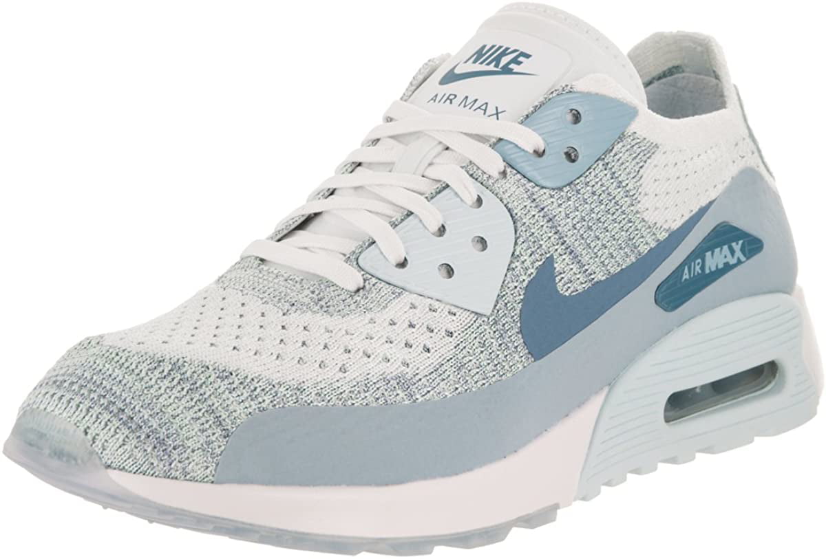 Nike W AIR MAX 90 ULTRA 2.0 FLYKNIT womens running-shoes 881109-1059.5 - WHITE/LT ARMORY BLUE-GLACIER BLUE