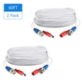 thumbnail image 1 of 2Pack White 60ft /18. 2-in-1 Video Power CCTV Cable BNC Extend Cord for Home Cameras DVR System, 1 of 6