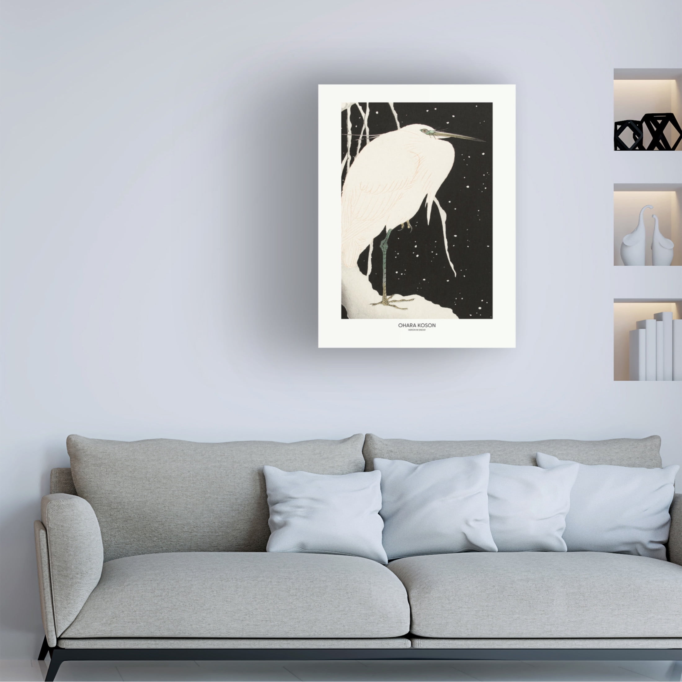 Trademark Fine Art Pictufy Heron In The Snow Canvas Wall Art