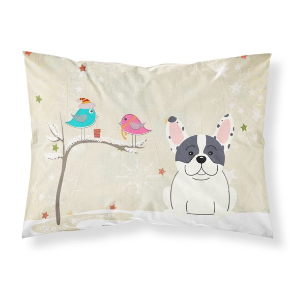 Christmas Presents between Friends French Bulldog - Piebald Fabric Standard Pillowcase