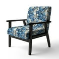 thumbnail image 3 of Designart "Alluring Nautical Paisleys VII" Blue Paisley Upholstered Accent Chair - Glam Arm Chair For Living Room, 3 of 5