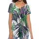 thumbnail image 1 of Blusa informal con estampado de botones y cuello en V de manga corta a la moda para mujer Pompotops qwe23029, 1 of 4