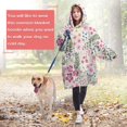 thumbnail image 4 of Wearable Oversized Blanket,Pioneer Flower Floral Print Pattern Wearable Blanket Hoodie for Adults,Cozy Hooded Blankets with Super Pockets,Super Warm Fuzzy Pullover for Women & Men, 4 of 6