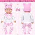 thumbnail image 2 of AmaMary Cotton Pink Elephant Outfit for 16-18 inch Dolls – 4-Piece Long Sleeve Pants Hat Bib Set for Girls Toddler Dress-Up Birthday Holiday Pretend Play, 2 of 5