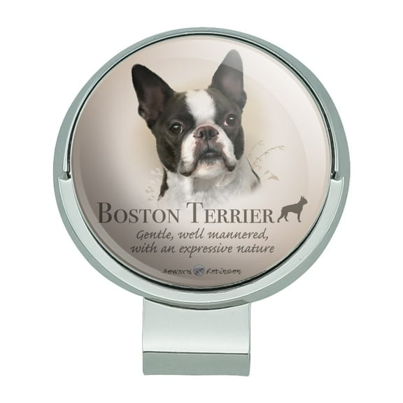 Boston Terrier Dog Breed Golf Hat Clip With Magnetic Ball Marker