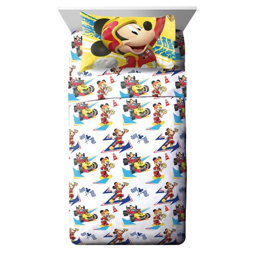 Sheet +Blanket Plush Mickey Mouse MICKEY & ROADSTER RACERS Comforter TWIN 