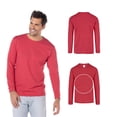 thumbnail image 3 of Playera Cuello Redondo Manga Larga para Caballero, Color Rojo Jaspe, Talla Mediana, 50% Algodón-50% Poliéster. Yazbek C0354, 3 of 3
