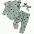 thumbnail image 4 of UAYOTSE Baby Girl Clothes Outfits Romper Pants Cute Bow Headband Hat Sets for Baby Girls,Sizes 9-12 Months, 4 of 4