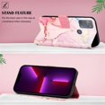 thumbnail image 3 of Allytech Moto G50 Case Wallet,Stylish Marble Folding Kickstand Full Body Protection Shockproof Cards Pocket Wrist Strap Wallet Cover for Motorola Moto G50 - Pink Gold, 3 of 7