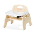 thumbnail image 4 of Foundations Easy Serve 7" Low Wood Feeding Chairs with Dishwasher Safe Tray, Stackable Toddler Chairs, 2 Pack, 4 of 6