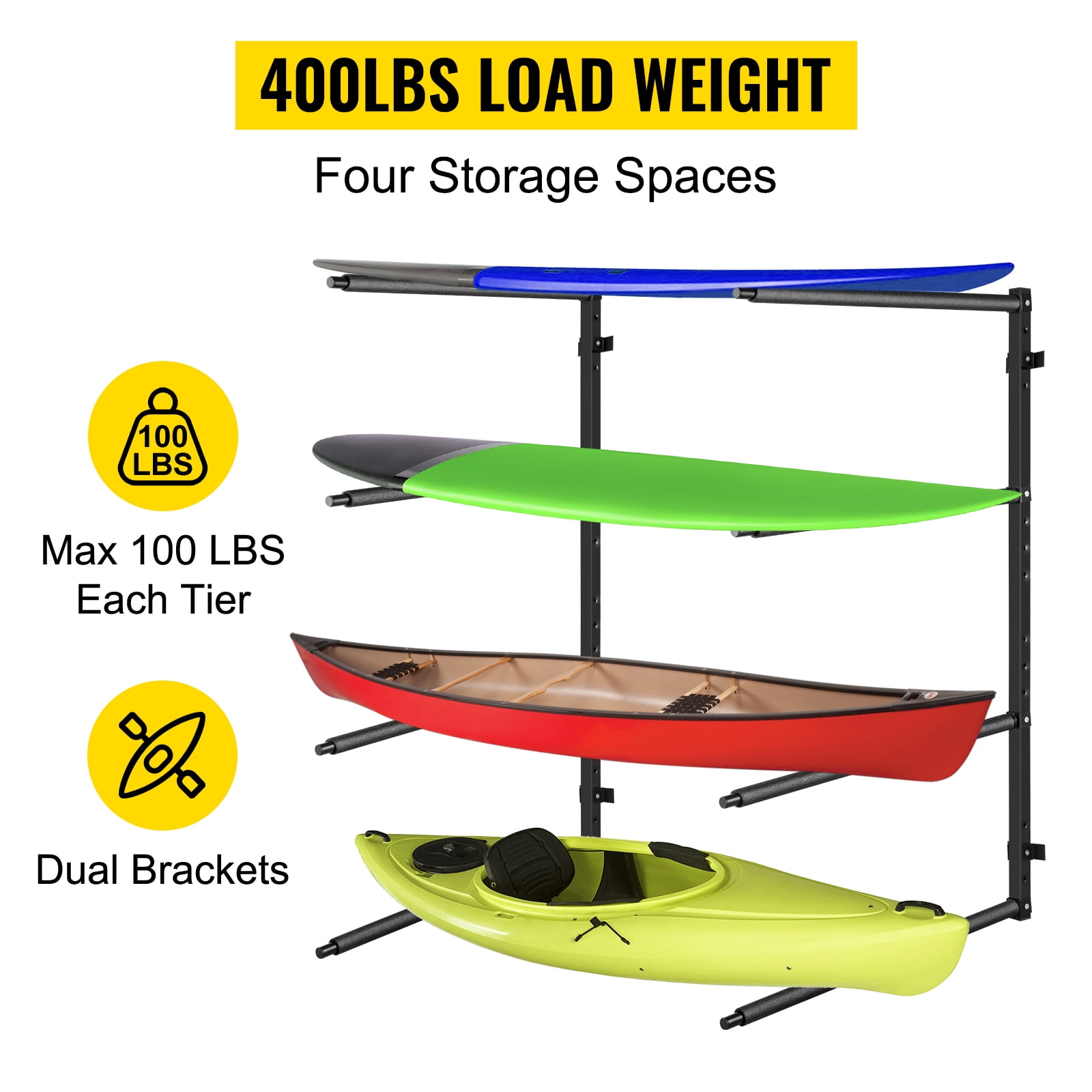 VEVOR Wall Mount Kayak Rack Surfboard Storage Ladder Canoe Folding Hanger 2PCS