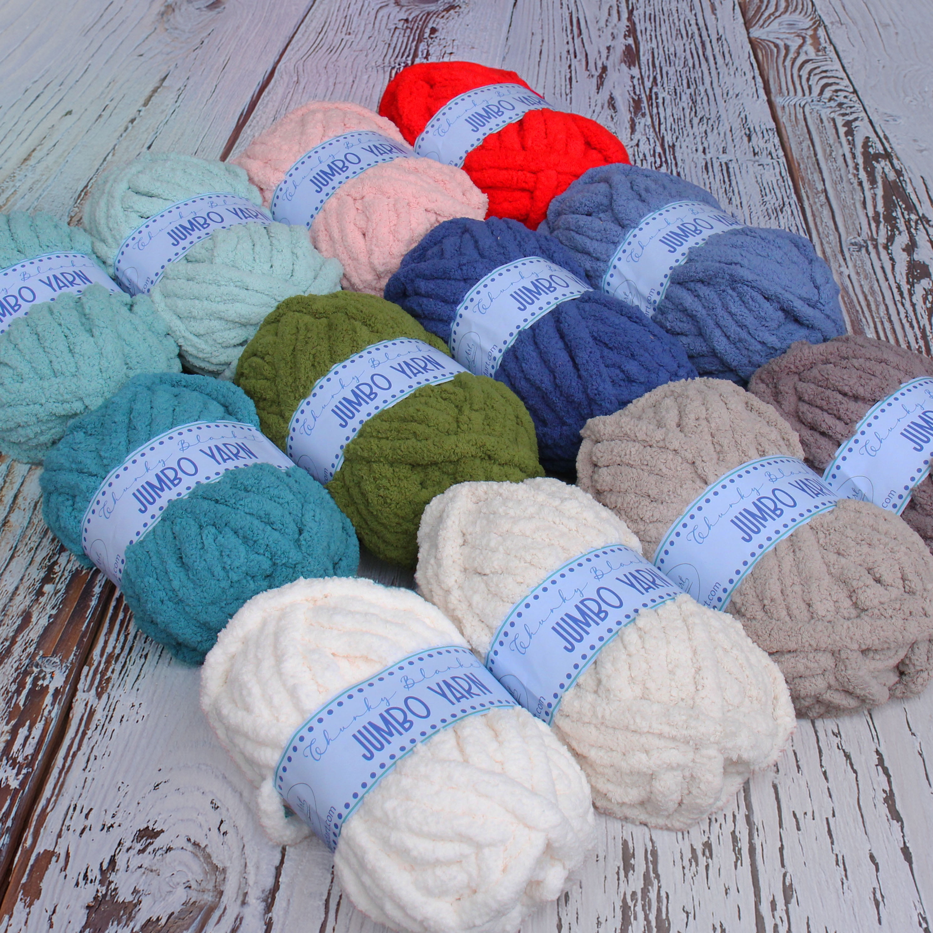 3 Pack ThreadArt Chunky Chenille Yarn for Hand Knitting – Jumbo Blanket Yarn, Soft Thick Polyester Chenille for Arm Knitting, DIY Throws, Pillows & Pet Beds – 26–27 Yards, 8 oz - Ivory