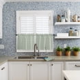 thumbnail image 6 of Half Window Curtain 36 Inches Long, Sage Green Buffalo Plaid Window Treatment Curtain Drapes, Farmhouse Green White Checkered Small Tier Curtains for Bathroom Over Sink, 27.5"x36", 2 Panels, 6 of 7