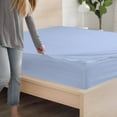 thumbnail image 5 of 6 Piece Sheet has Zipper Sheet Set, Queen Size 12 Inch Deep Pocket, 800 TC, Solid Light Blue Color., 5 of 9