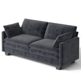 thumbnail image 2 of 2-Seater Cloud-Like Loveseat Sofa - Double-Layer Upholstered Cushions, Pet-Friendly Corduroy Couch for Bedroom, Living Room & Apartment, Dark Grey, 2 of 12