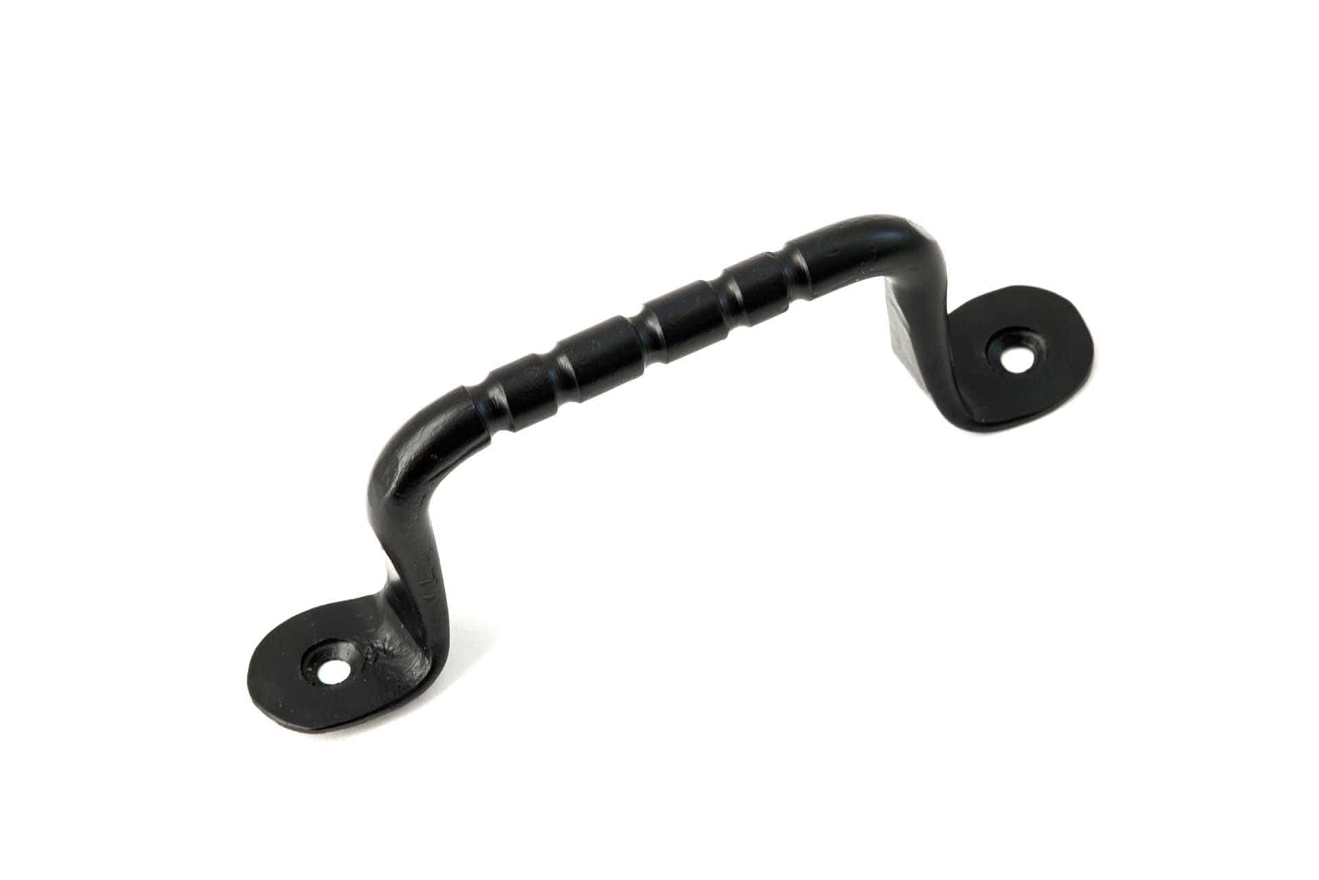Pull Handle 4.5" for Furniture or Rustic Hammered Iron Black