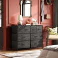 thumbnail image 3 of Bedroom dresser with 8 drawers, wide fabric dresser, bedroom dresser, black, 3 of 5