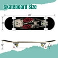 thumbnail image 2 of 31'' Complete Skateboard 7 Layer Canadian Maple Double Kick Deck Skateboards skull rose detailed engraving style Skate Board for Beginner Adult Gifts, 2 of 5