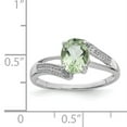thumbnail image 2 of 925 Sterling Silver Rhodium Green Quartz and Diamond Ring Size 7, 2 of 6