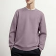 thumbnail image 2 of Siilsaa Men's Crew Neck Sweater Slim Fit Lightweight Sweatshirts Knitted Pullover for Casual Or Dressy Wear Light Purple,4XL, 2 of 3