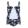 thumbnail image 4 of HDE Women's Plus Swim Dress Tummy Control One-Pieces Swimwear Magnolia 26, 4 of 6