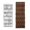 thumbnail image 4 of ziyahi Over The Door Hanging Shoes Organizer 24 Holder Rack Large Mesh Pockets Bag Brown, 4 of 9