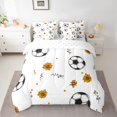 thumbnail image 2 of Manfei Cartoon Football Rugby Bedding Comforter Set 7pcs, Groovy Flower Floral King Bedding Sets, Teens Kids Boys Girls Bed Sheets, Luxury Bedroom Decor, 2 of 7