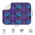 thumbnail image 2 of Microfibre Drying Mat for Kitchen Aqua and Purple Damask Pattern Dish Drying Drainer Mat Absorbent Drying Mat Washing Up for Glass, Plate & Cup 16inch X 18inch, 2 of 5