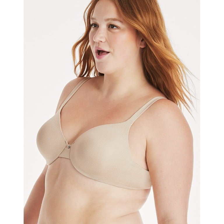 Hanes Ultimate Women's Underwire Bra with T-Shirt Softness Stripe Nude 40B