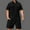 Black, variant on Bcfgryg Men's Casual Fashion Short Sleeve Set With Half Zip Collar Stylish Summertime Outfit For Men Men’s 2-Piece Sets