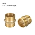 thumbnail image 3 of Brass Pipe Fitting Hex Nipple, G1 x G1 Male Connector Brass Fitting 2pcs, 3 of 5