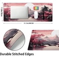 thumbnail image 3 of Pink Japanese Sakura Gaming Mouse Pad 31.5x11.8in Cherry Blossom Tower Mountain Extended Large Desk Mat Non-Slip Rubber Base Gamer Essential, 3 of 6