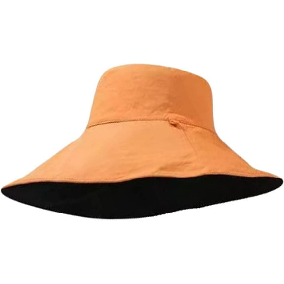 CoCopeaunts Reversible Bucket Hat for Women Summer Wide Brim Sun Shade Outdoor Casual Solid Men Fisherman Hat with Chin Strap