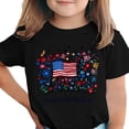thumbnail image 3 of MKOSPLRT 4th of July Kids T-Shirt, Soft Cotton American Flag Print Crew Neck Short Sleeve Top for Boys Girls Black 12-13 Years, 3 of 7