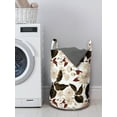 thumbnail image 3 of Floral Laundry Bag, Chinese Plum Flowers Branches Eastern Oriental Bohemian Pattern, Hamper Basket with Handles Drawstring Closure for Laundromats, 13" x 19", Dark Brown Burgundy, by Ambesonne, 3 of 4