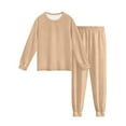thumbnail image 5 of Fesfesfes Girls Casual Fashion Long Sleeve Top and Pants 2 Piece Set Loose Comfortable Outfit for Daily Wear Party Spring Winter Kids Clothing Playwear Soft Fabric(Khaki,7-8 Years), 5 of 8