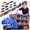 Blue, variant on Dinosaur Transport Truck Toy with 12 Alloy Cars, 57-inch Transforming Race Track, Swallowing Action Car Carrier, Gift for Boys Ages 3-5 Toddlers