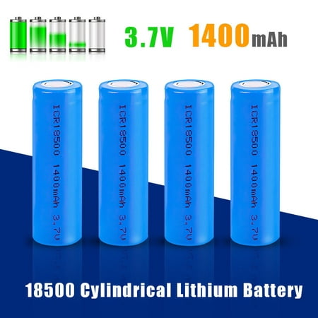 4PCS MDHAND18500 Lithium Battery 3.7V 1400mah Li-Ion Rechargeable Batteries with Flat Top for Rechargeable Flashlight Wireless Solar Panel Security Camera