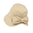 thumbnail image 2 of Minimalist Solid‑Color Side Bow Basin Hat Soft Woven Texture Wide Brim Ladies Literary‑style Outdoor Sun‑Protection Head‑Accessory, 2 of 3