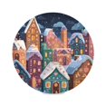 thumbnail image 2 of 15.4" Round Placemat Set of 1 Polyester Fabric Place Mats Non-Slip Dining Kitchen Table Mats for Kitchen Party Decor Cartoon Colorful House, 2 of 5