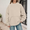 thumbnail image 2 of Women's Neck Sweatshirts,Oversized Turtleneck Long Sleeve Pullover Tops Fall Trendy Soft Sweatshirt Sweatshirts for Women Casual Daily Wear, 2 of 3
